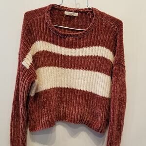 LA Hearts Crop‎ Sweater Cozy Boxy Warm Knit Sweater Blush Cream Women's Size S